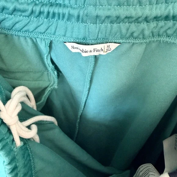 Abercrombie & Fitch Mid Rise Drawstring Track Pant, Green and Blue, XL, NWOT - Picture 5 of 7